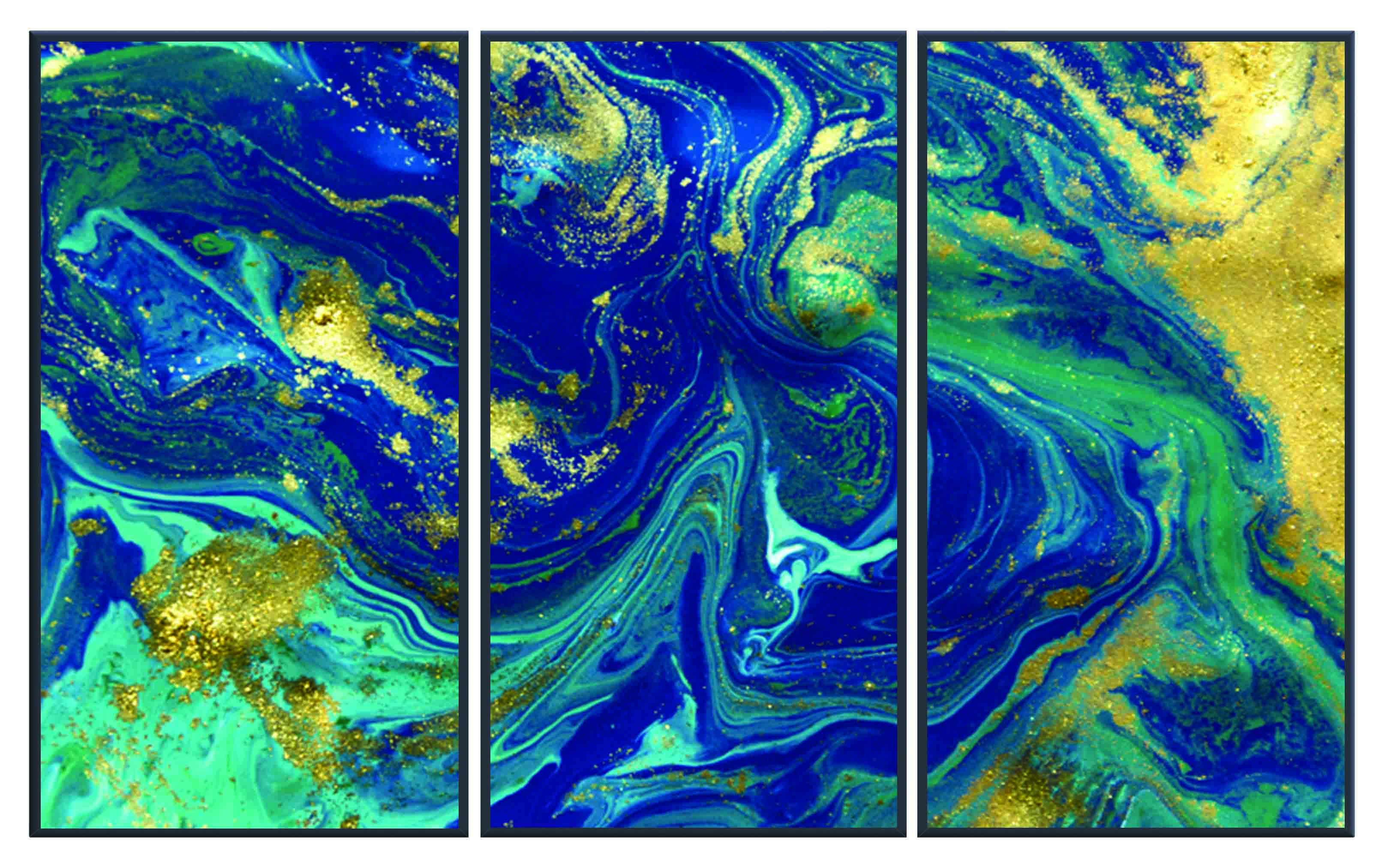 ASG431 Wall décor art printed on glass abstract set of 3